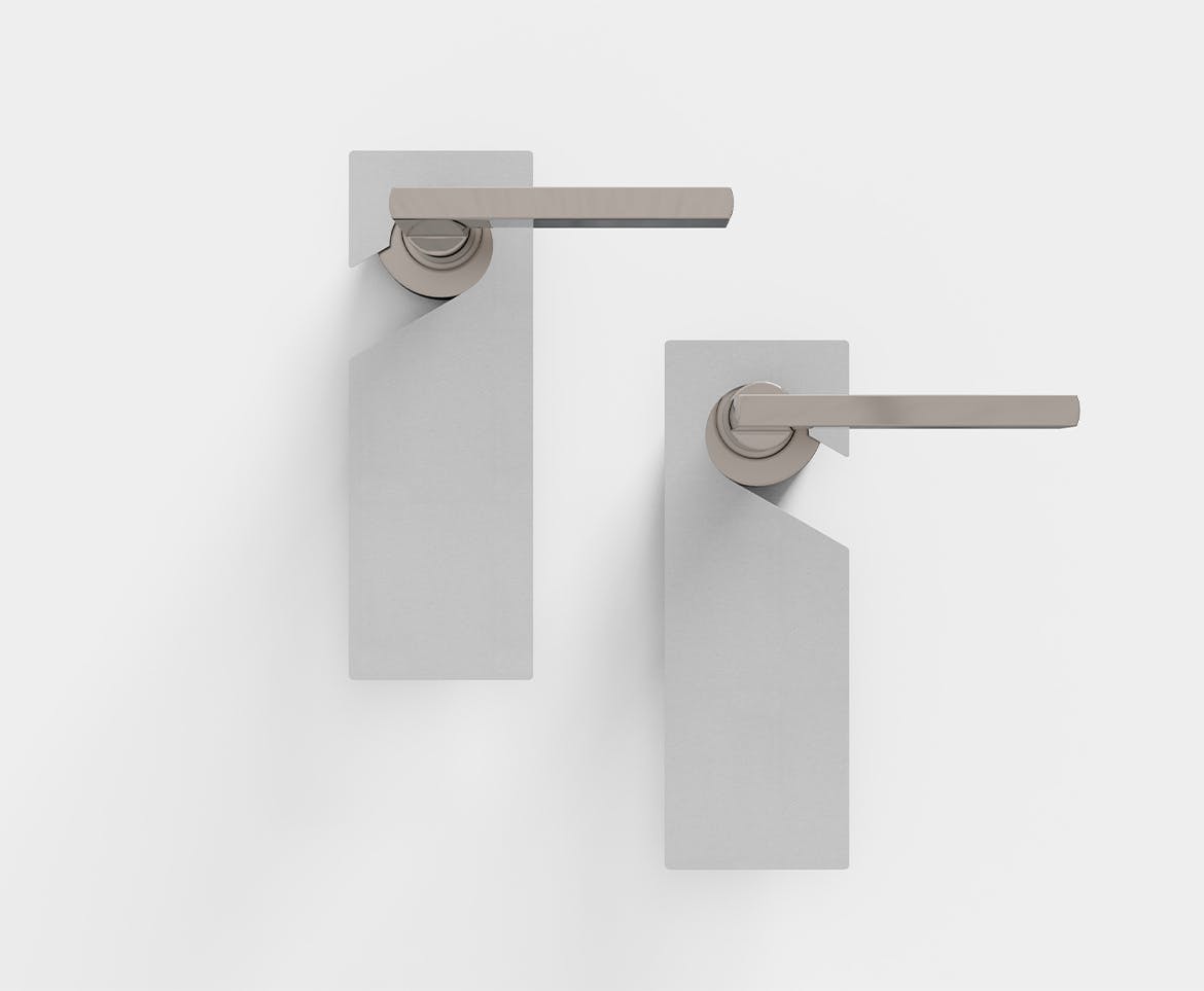 门挂门把手标签广告样机图psd模板 Door Hanger Mockup 样机素材 sucaiwan.com