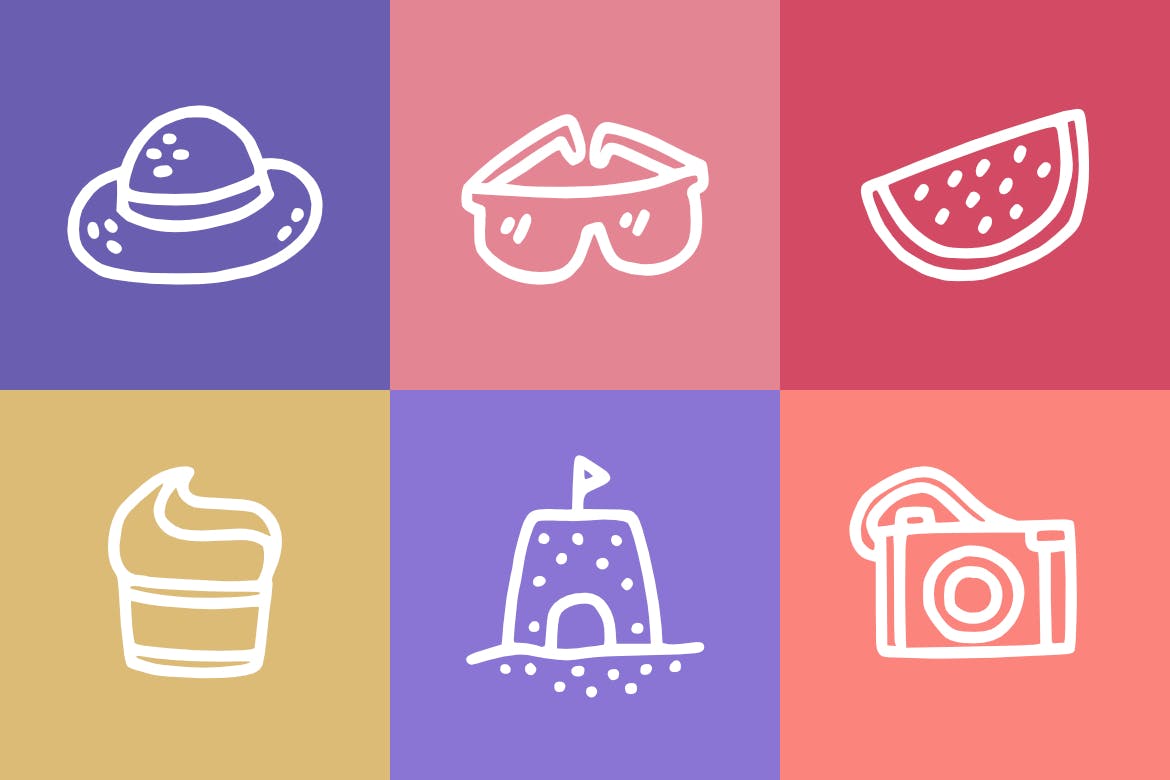 夏日海滩装饰元素字体 Summer Beach Dingbat 设计素材 sucaiwan.com