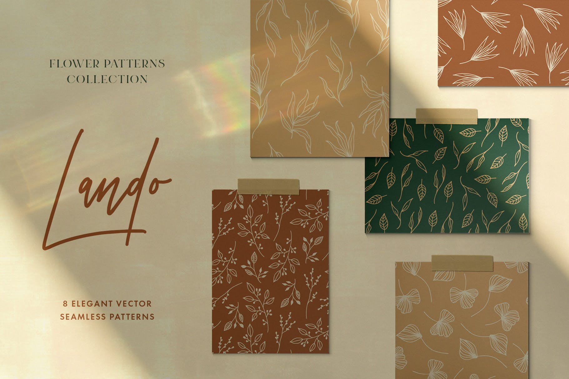 叶子花卉装饰图案系列 Land & Flower Patterns Collection 图片素材 sucaiwan.com