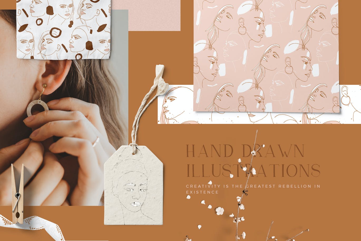 女性主题图案和插画集合 Women Patterns & Illustration Prints 图片素材 sucaiwan.com