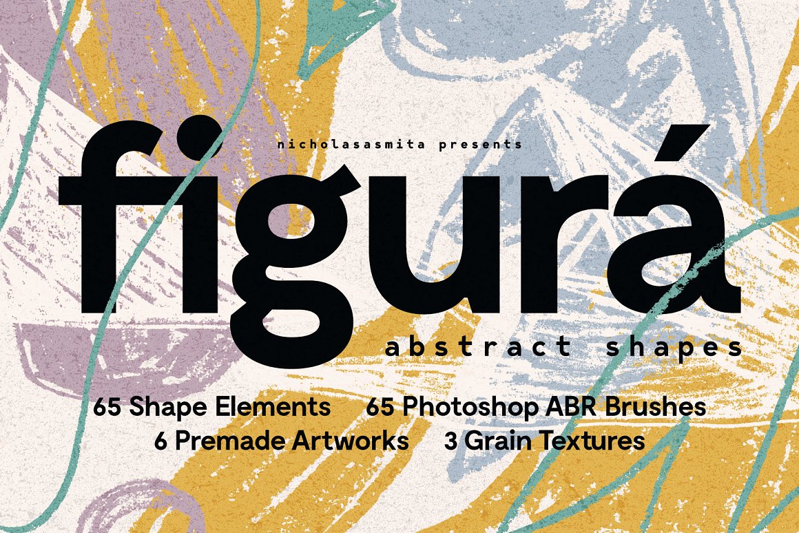 Figurá 75个抽象俏皮粗糙质感墨水画笔粉彩形状笔刷+背景纹理 75 Abstract Shapes + Brushes 图片素材 第1张-素材湾丨精选海外优质设计素材资源 Figurá 75个抽象俏皮粗糙质感墨水画笔粉彩形状笔刷+背景纹理 75 Abstract Shapes + Brushes 图片素材 sucaiwan.com