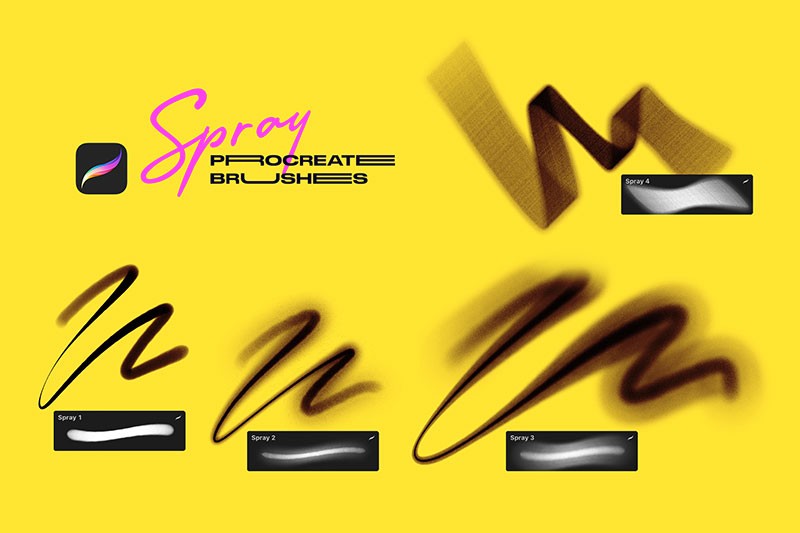 14个喷漆效果Procreate笔刷 笔刷资源 sucaiwan.com