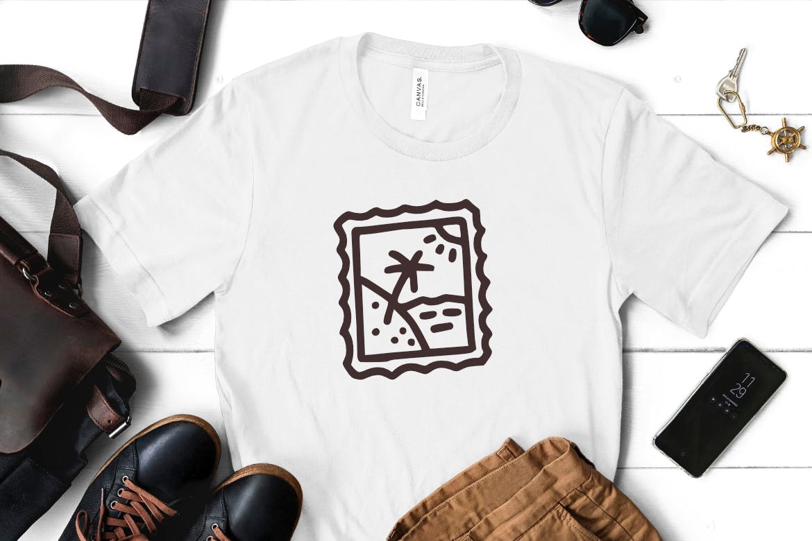 夏日海滩装饰元素字体 Summer Beach Dingbat 设计素材 sucaiwan.com