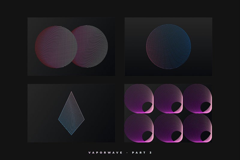 12个蒸汽波矢量艺术背景，AI源文件 图片素材 sucaiwan.com