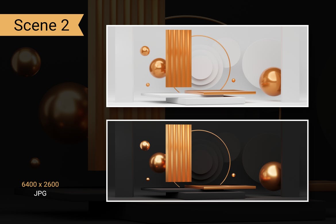 3D几何元素场景背景 3d interior backgrounds 图片素材 sucaiwan.com