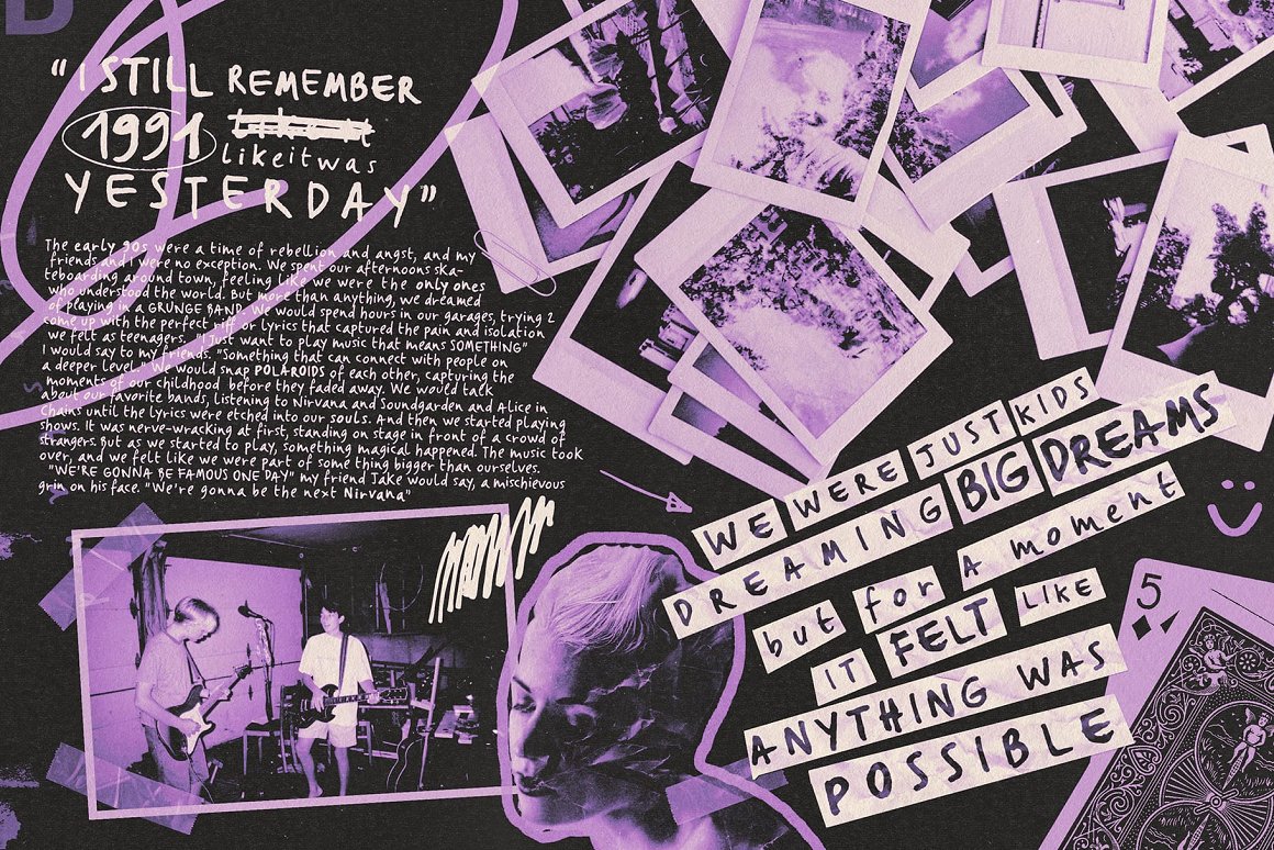 英文字体:4款复古涂鸦90年代街头手写海报标题logo排版字体 TEENAGE DREAMS FONT 设计素材 第2张-素材湾丨精选海外优质设计素材资源 英文字体:4款复古涂鸦90年代街头手写海报标题logo排版字体 TEENAGE DREAMS FONT 设计素材 sucaiwan.com