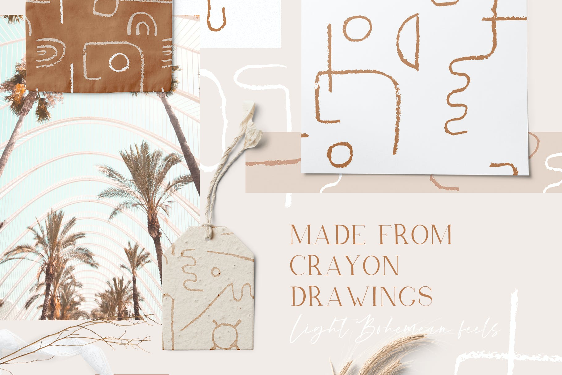 抽象波西米亚风图案素材 Abstract Boho Patterns 图片素材 sucaiwan.com