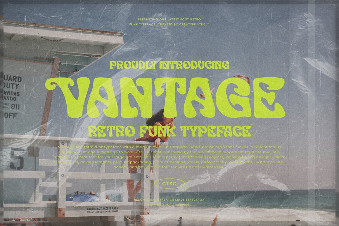 英文字体：现代品牌包装徽标logo设计装饰性英文字体 Vantage Retro Business Font 设计素材 sucaiwan.com