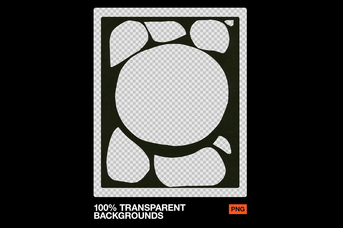 高质量仿旧做旧艺术抽象异形边框异形布局设计装饰素材合辑 Hand Cut Organic Frame . sucaiwan.com