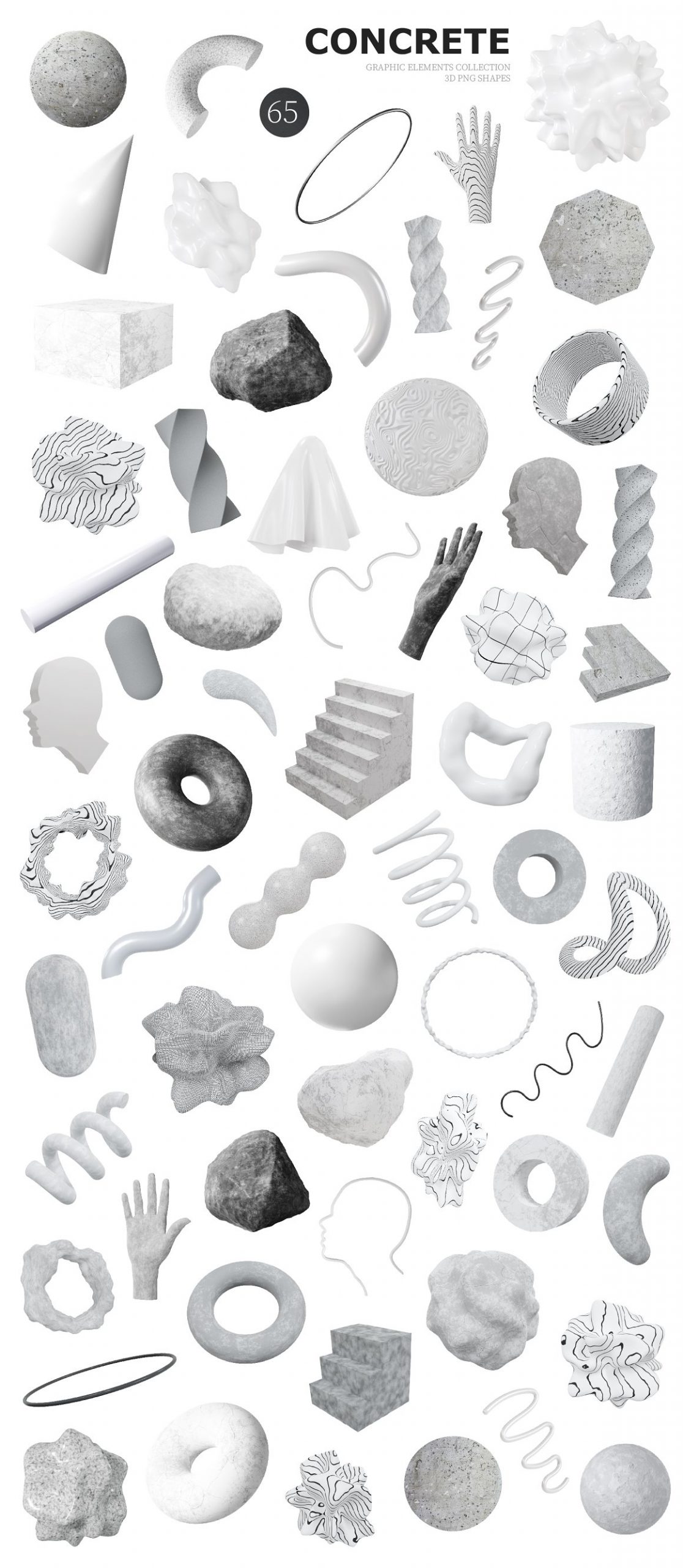 80个野兽派黑白3D几何雕塑粗野摇滚形状设计素材包 Concrete Brutal 3D Shapes graphics 图片素材 第9张-素材湾丨精选海外优质设计素材资源 80个野兽派黑白3D几何雕塑粗野摇滚形状设计素材包 Concrete Brutal 3D Shapes graphics 图片素材 sucaiwan.com