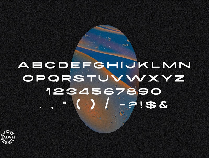 经典休闲无衬线超宽字体 设计素材 sucaiwan.com