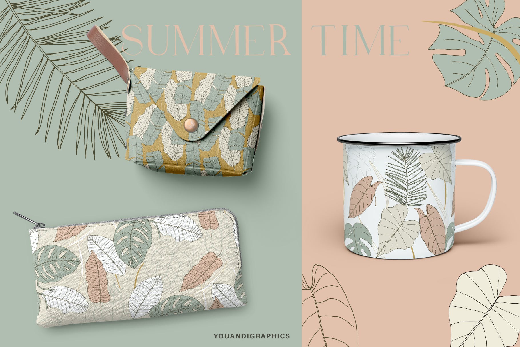 植物叶子热带图案素材 Big Leaves – Tropical Patterns 图片素材 sucaiwan.com