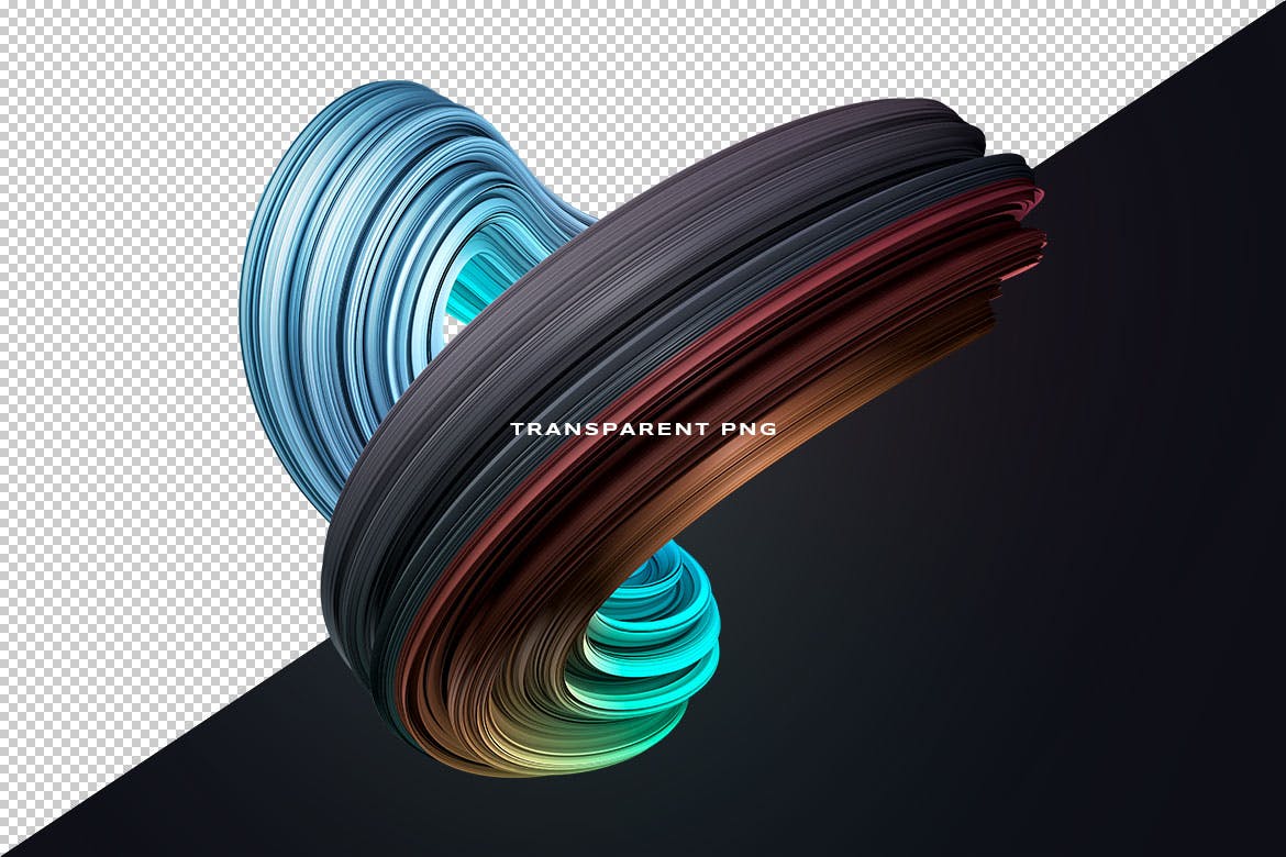 3D扭曲装饰形状背景 3D Twisted Decorative Shapes Backgrounds 图片素材 sucaiwan.com