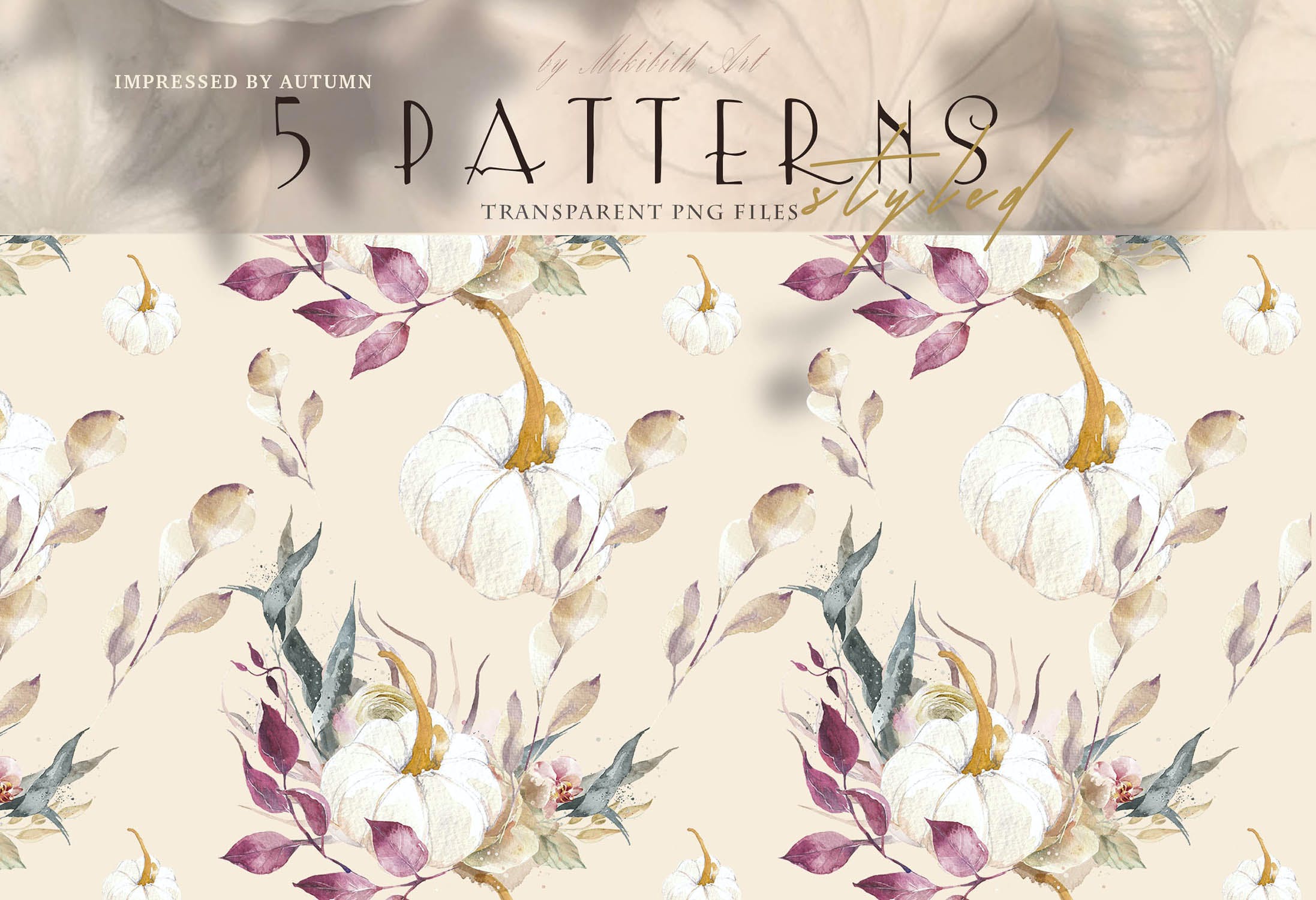 波西米亚风格花卉图案 Floral boho styled Patterns 图片素材 sucaiwan.com