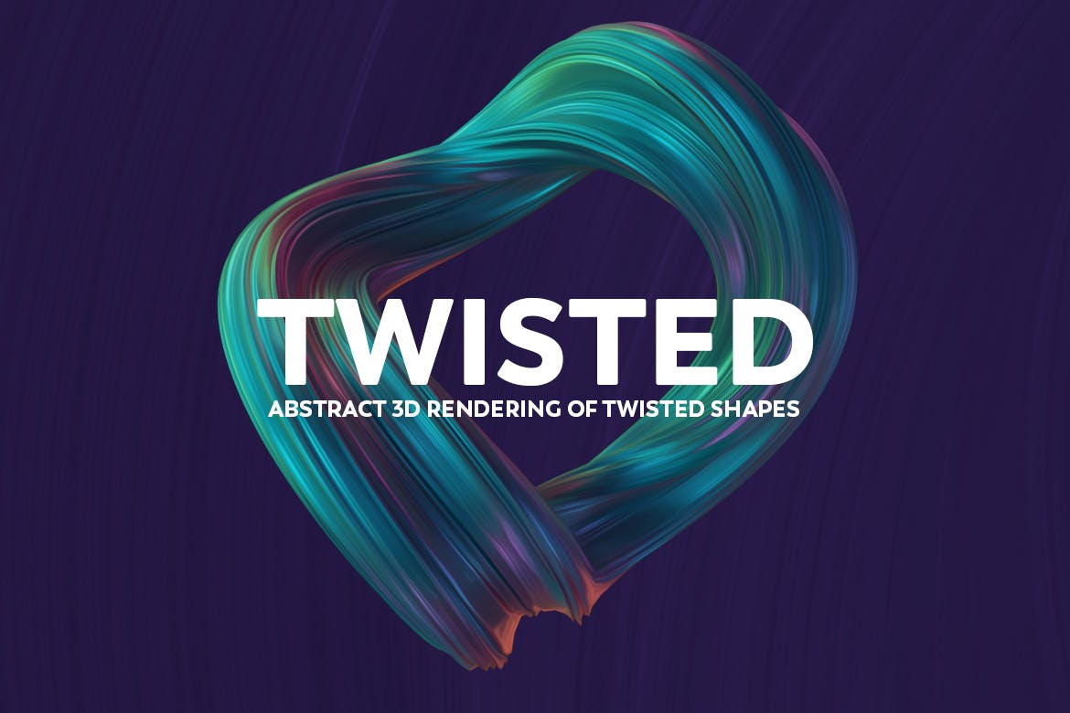 扭曲形状抽象3D渲染多彩背景 Abstract 3D Rendering of Twisted Shapes – Colorful 图片素材 sucaiwan.com