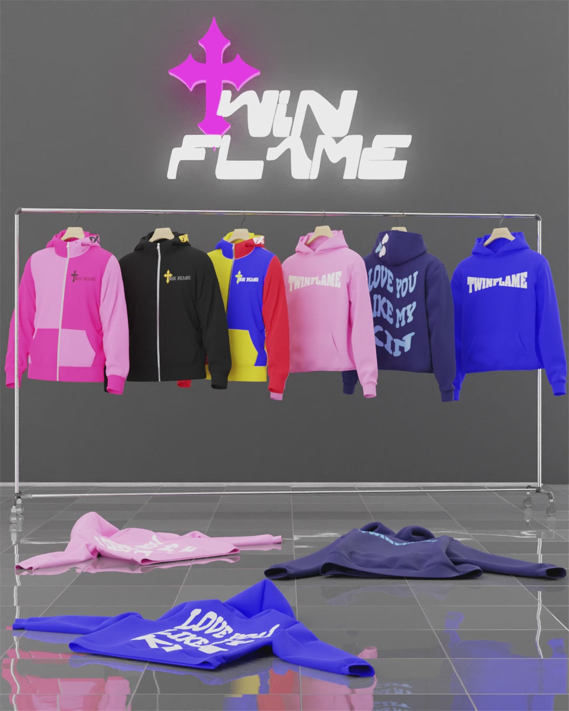 CROMEYARD 逼真高级服饰3D服装展示衣架模型 3D CLOTHING RACK LAYOUT V1 样机素材 第4张-素材湾丨精选海外优质设计素材资源 CROMEYARD 逼真高级服饰3D服装展示衣架模型 3D CLOTHING RACK LAYOUT V1 样机素材 sucaiwan.com