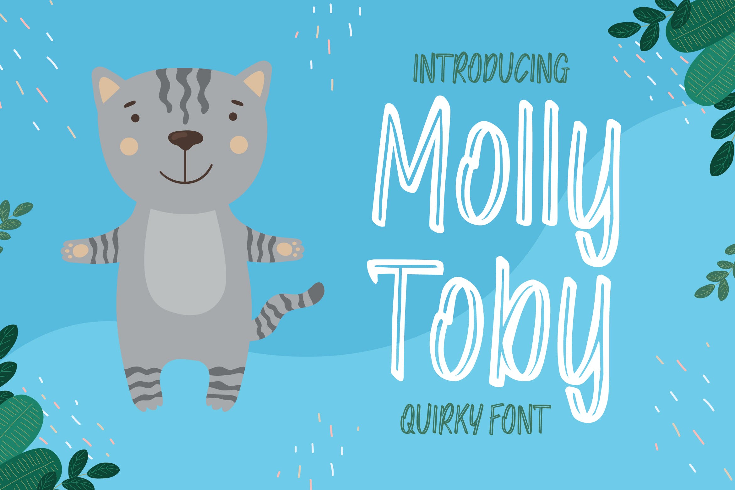 可爱卡通儿童主题英文字体合集 Molly Toby 设计素材 sucaiwan.com