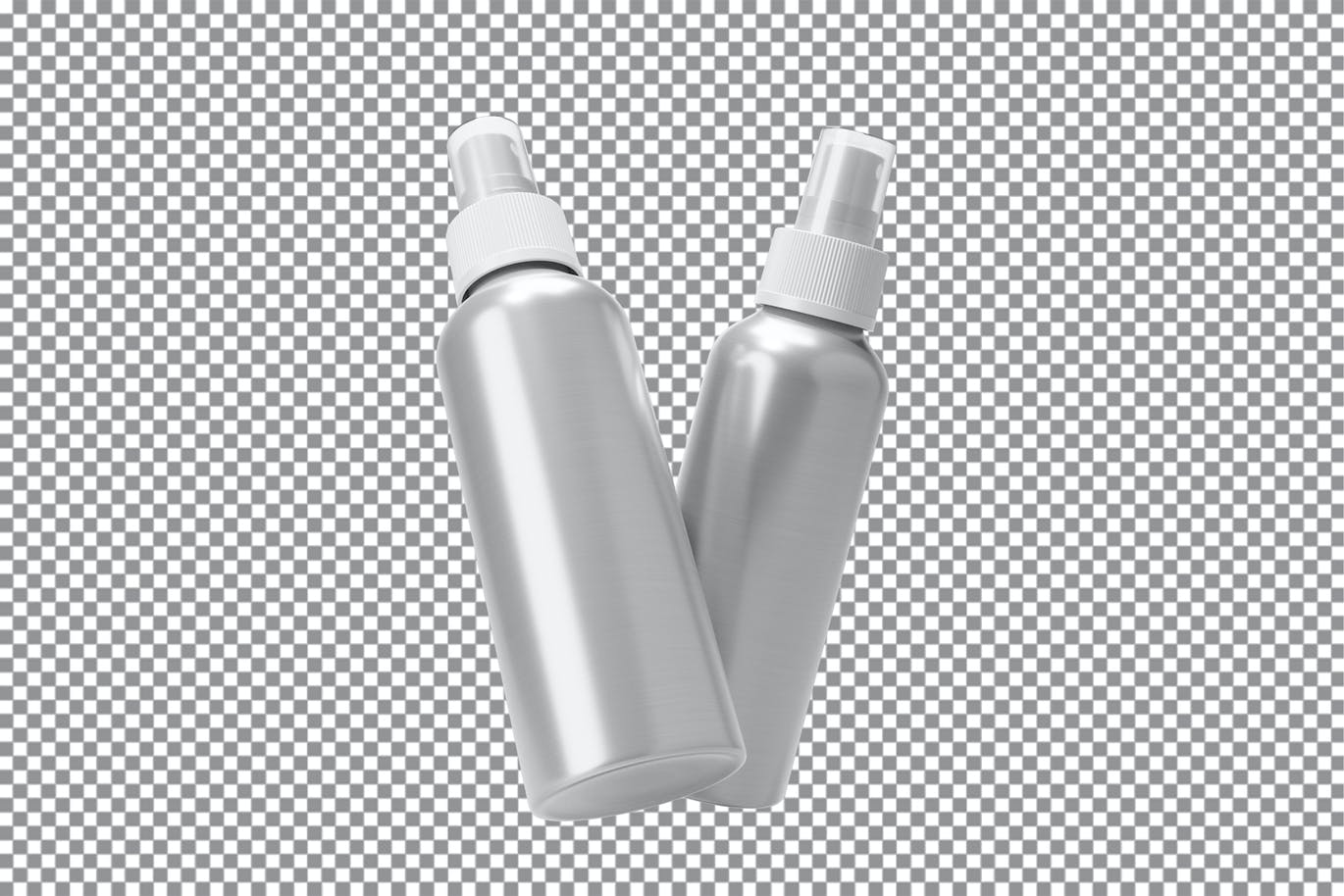 铝制喷雾瓶包装设计样机图psd模板 Aluminum Spray Bottle Mockup Vol.2 样机素材 sucaiwan.com