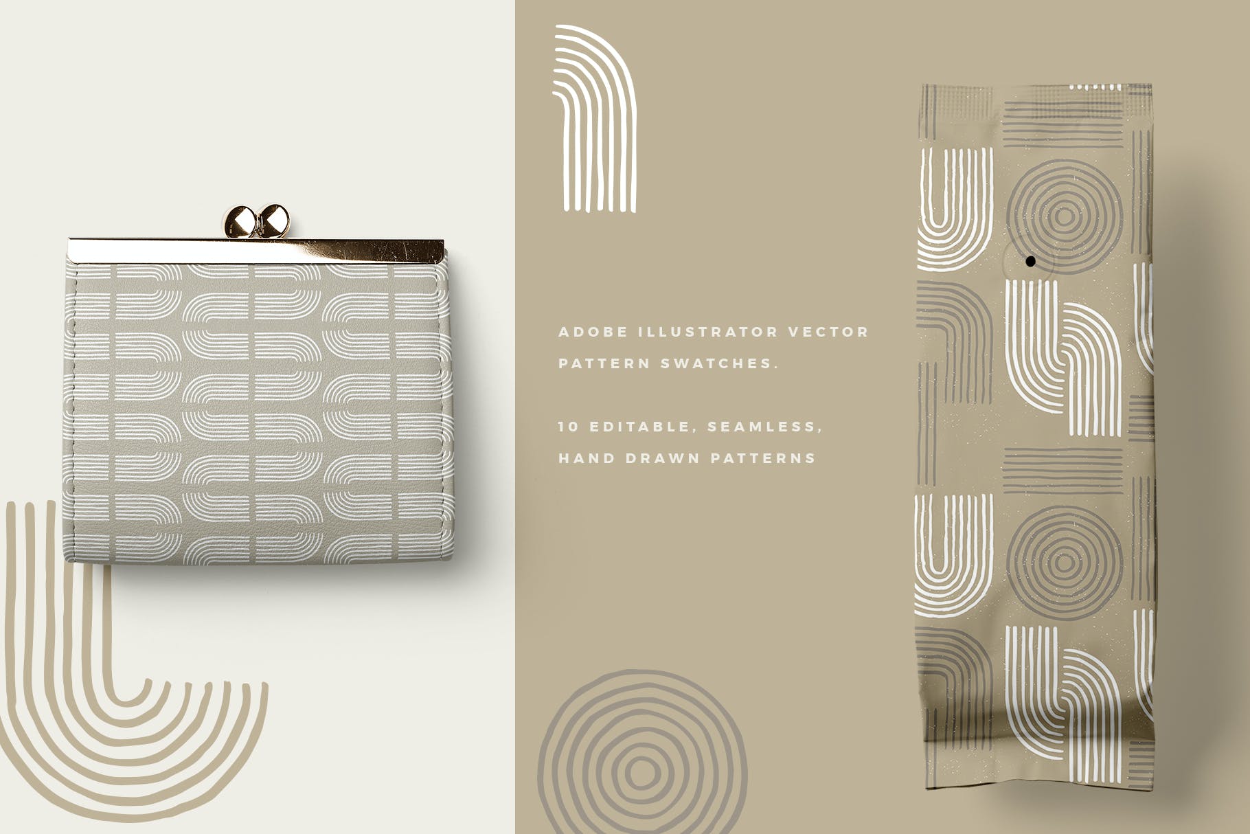 沙禅园几何形状无缝图案 Sand Zen Garden – Seamless Patterns 图片素材 sucaiwan.com