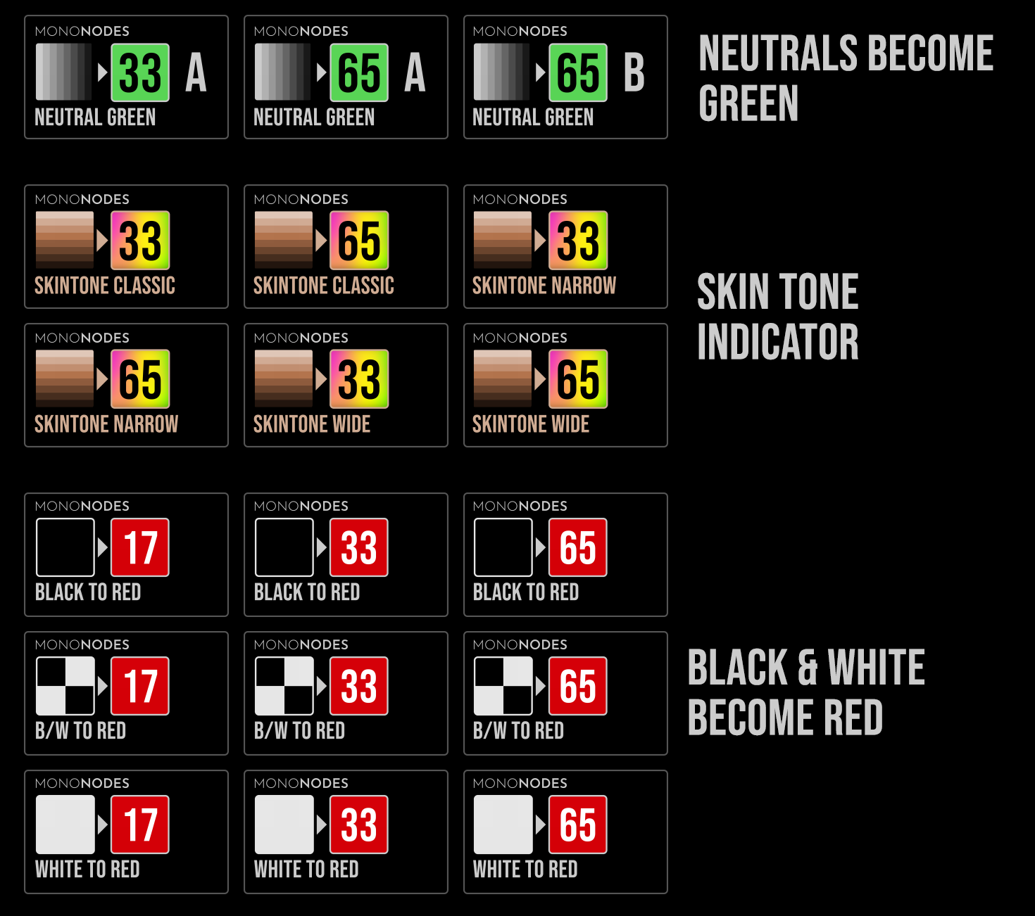 Mononodes 18个实用高光暗部肤色颜色分级校正假色LUT+调色节点 UTILITY LUTS+POWERGRADES 插件预设 第18张-素材湾丨精选海外优质设计素材资源 Mononodes 18个实用高光暗部肤色颜色分级校正假色LUT+调色节点 UTILITY LUTS+POWERGRADES 插件预设 sucaiwan.com