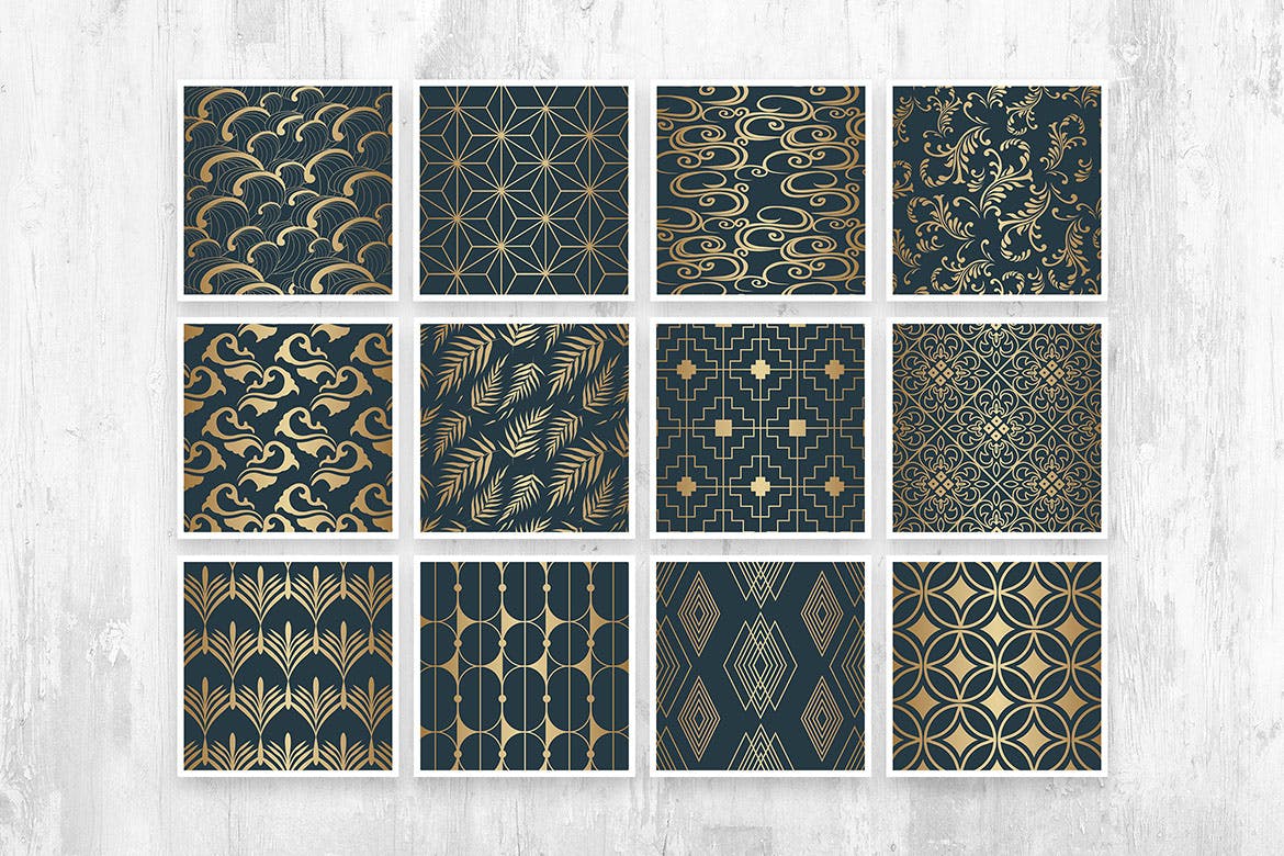 亚洲风格无缝装饰艺术图案v2 Asian Deco Vol.2 : Seamless Art Deco Pattern 图片素材 sucaiwan.com