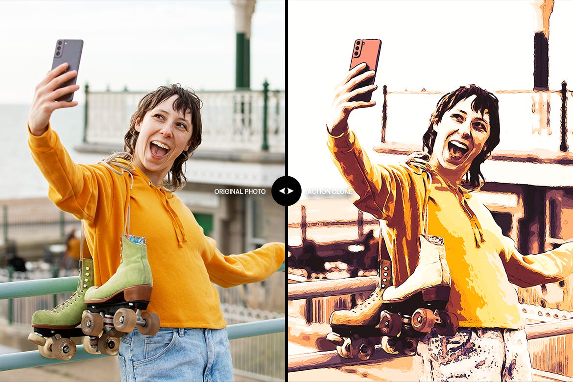 逼真的干刷绘画效果PS动作 Real Dry Brush Painting 插件预设 sucaiwan.com