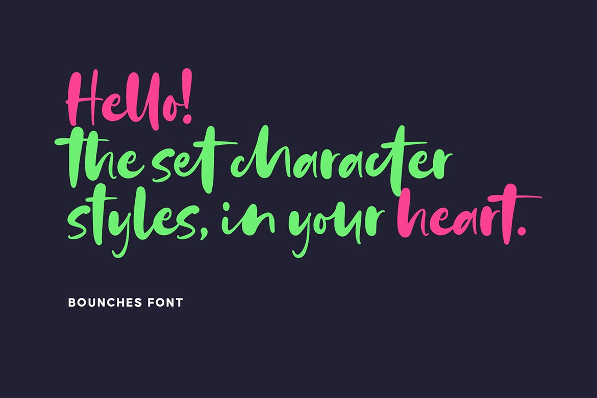 粗细不规则弹性效果手写字体 Bounches Font 设计素材 sucaiwan.com