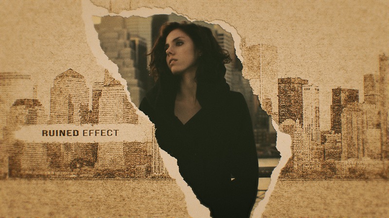 PR模板：复古风格撕纸效果宣传简介开场预告片 插件预设 sucaiwan.com