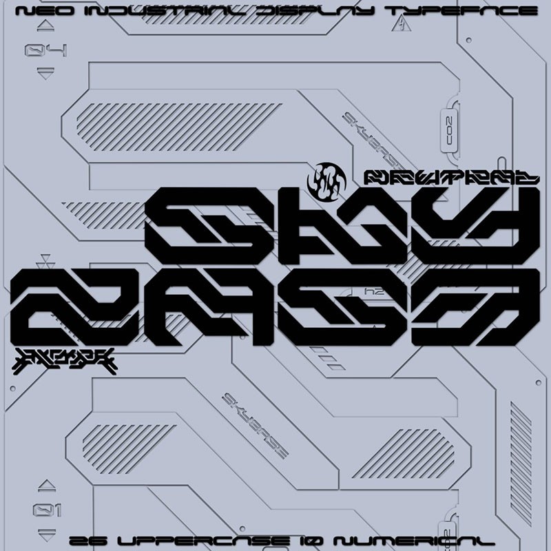 22款未来感科幻机甲风格的英文字体合集 设计素材 sucaiwan.com