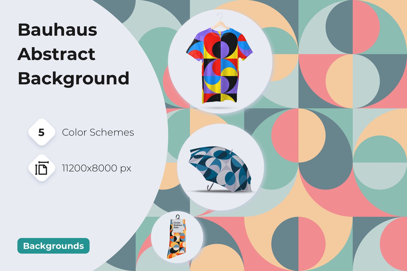 包豪斯风格圆圈背景 Background Circles Bauhaus Style 图片素材 sucaiwan.com