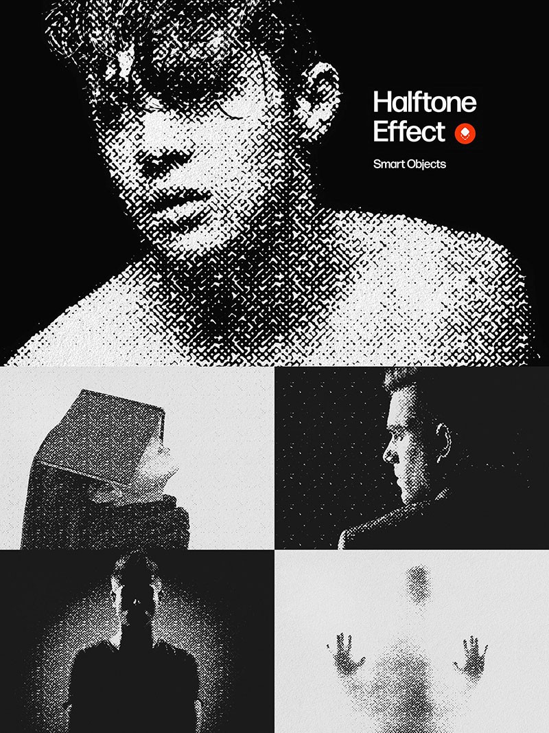 16款波普艺术半色调纹理图层样式PSD 图片素材 sucaiwan.com