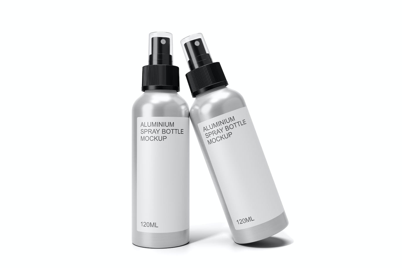 铝制喷雾瓶包装设计样机图psd模板 Aluminum Spray Bottle Mockup Vol.2 样机素材 sucaiwan.com