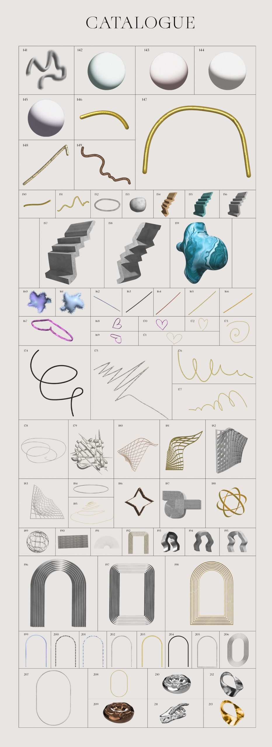 Natdzho 孟菲斯风3D金属立体形状雕塑颗粒状渐变海报封面背景素材包 Welcome to Wonderland 图片素材 sucaiwan.com