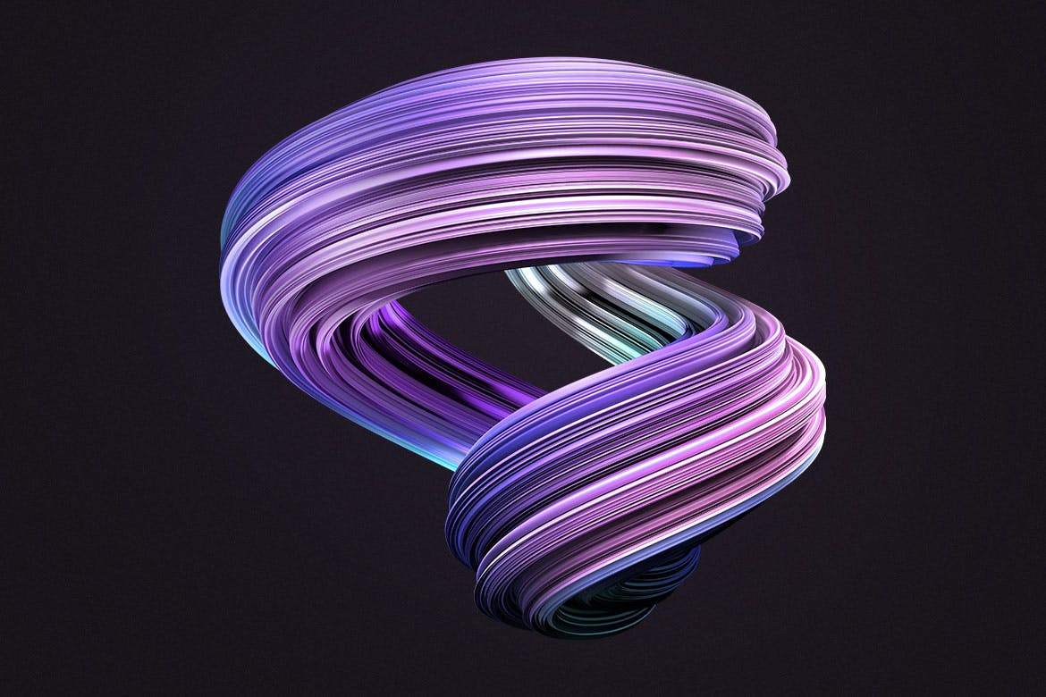 3D扭曲装饰形状背景 3D Twisted Decorative Shapes Backgrounds 图片素材 sucaiwan.com