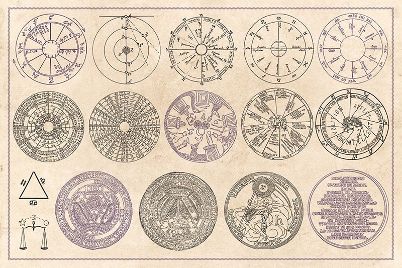 100个手绘占星术天文元素的AI矢量素材 设计素材 第2张-素材湾丨精选海外优质设计素材资源 100个手绘占星术天文元素的AI矢量素材 设计素材 sucaiwan.com