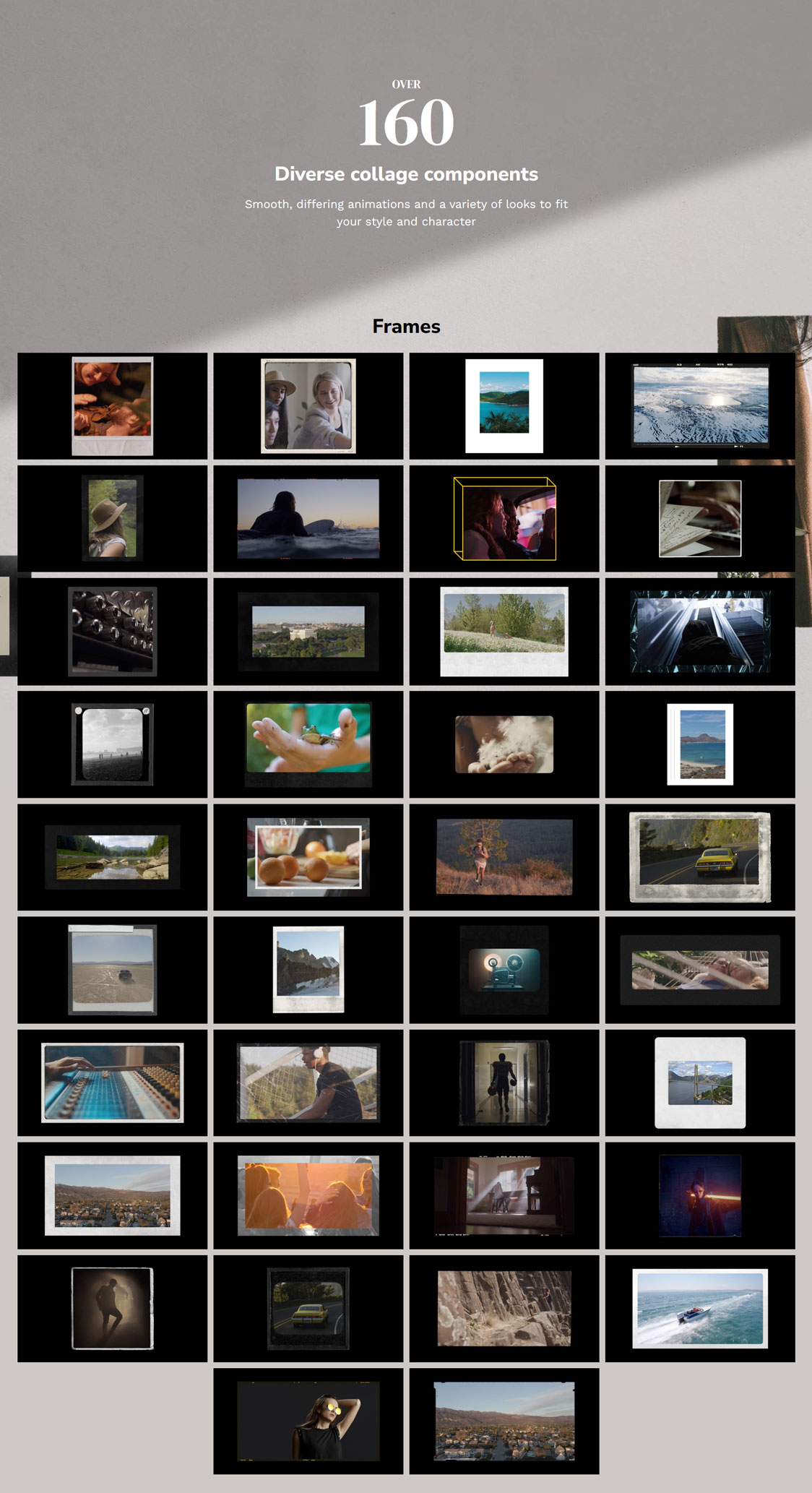 Motionvfx 160种多样化情绪拼贴艺术胶片框手绘涂鸦胶带标题插件包 Motionvfxm Collage . sucaiwan.com