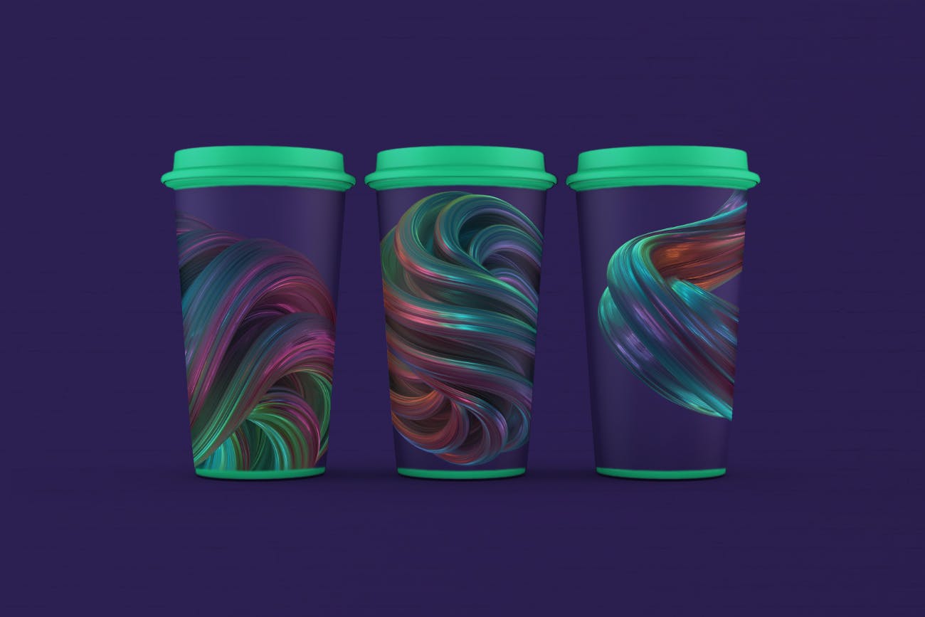 扭曲形状抽象3D渲染多彩背景 Abstract 3D Rendering of Twisted Shapes – Colorful 图片素材 sucaiwan.com