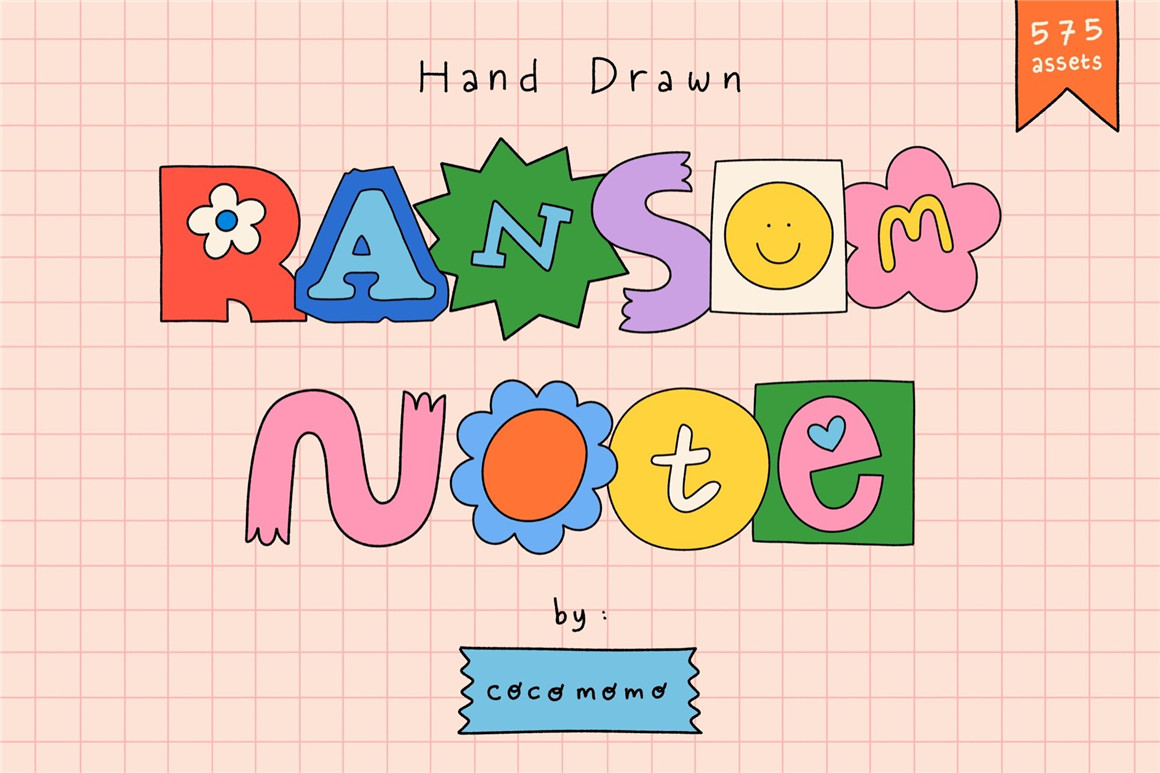575种趣味卡通风格手工剪切拼贴艺术字母数字表情免扣PNG素材包 Ransom Note Cut Out Letter 图片素材 sucaiwan.com