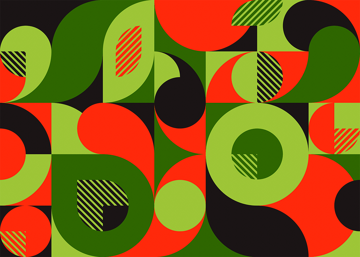 几何形状包豪斯图案背景 Bauhaus Patterns with Geometric Shapes 图片素材 sucaiwan.com