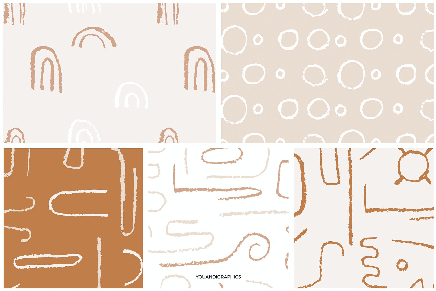 抽象波西米亚风图案素材 Abstract Boho Patterns 图片素材 sucaiwan.com