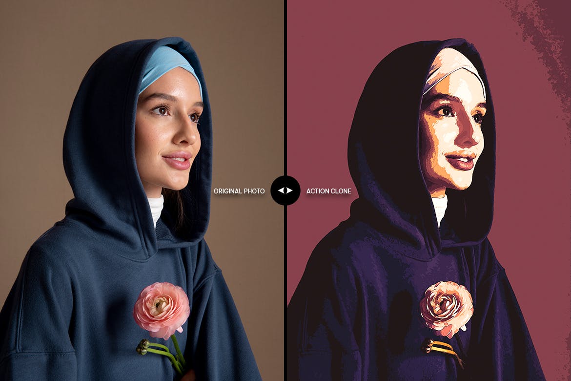 逼真的干刷绘画效果PS动作 Real Dry Brush Painting 插件预设 sucaiwan.com