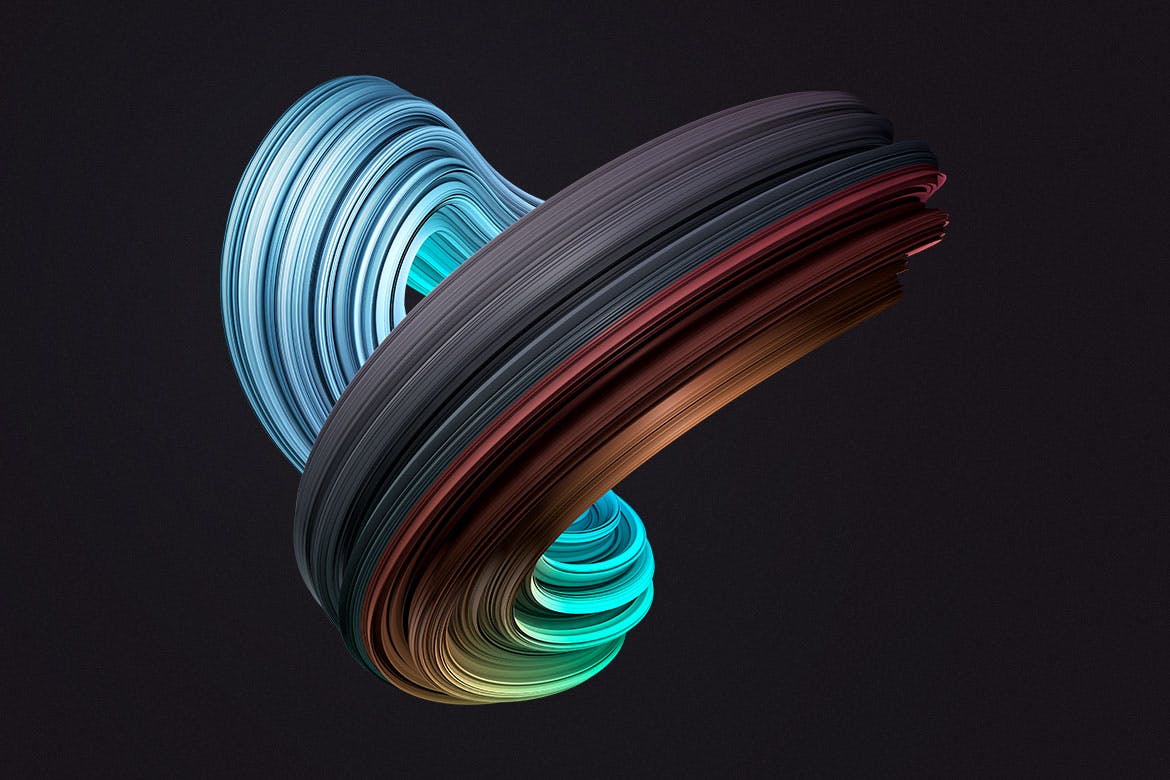 3D扭曲装饰形状背景 3D Twisted Decorative Shapes Backgrounds 图片素材 sucaiwan.com