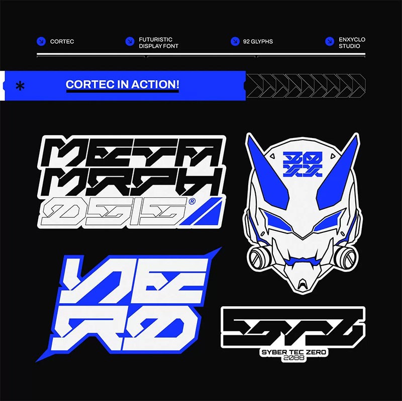 22款未来感科幻机甲风格的英文字体合集 设计素材 sucaiwan.com