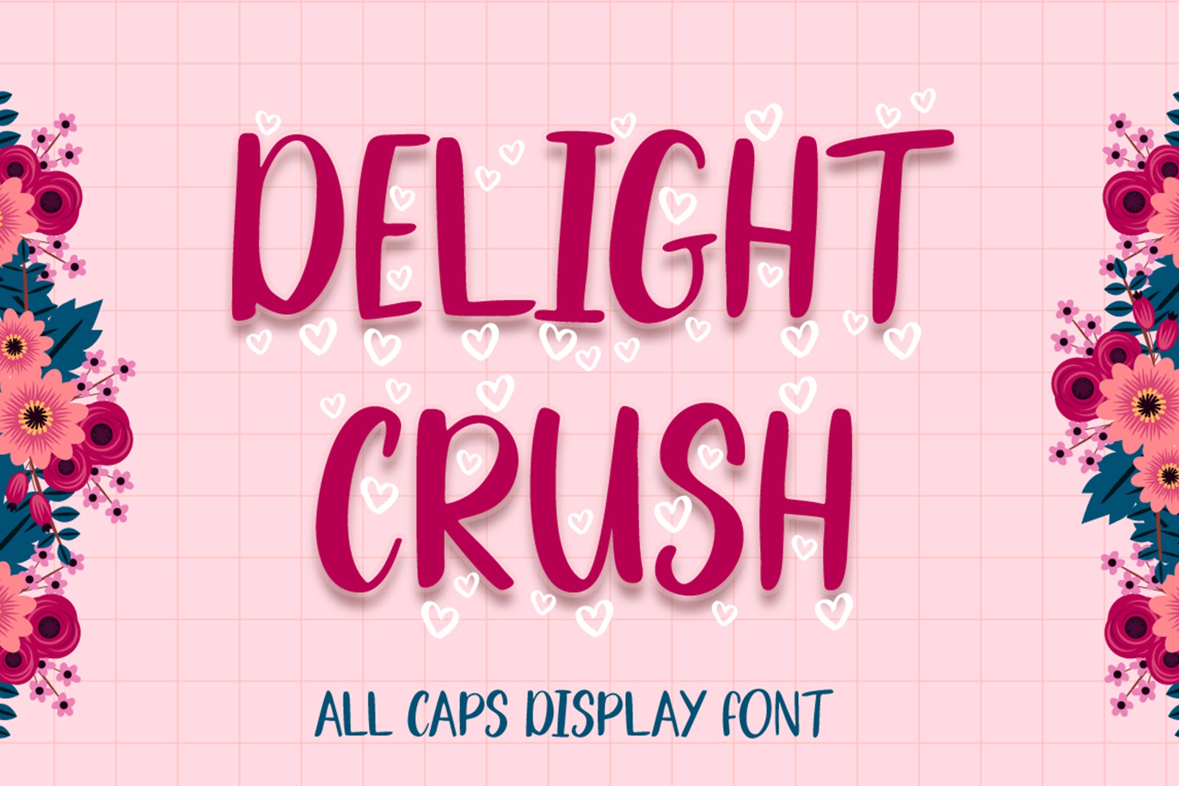 可爱手写英文大写装饰字体 Delight Crush – Display Font 设计素材 sucaiwan.com