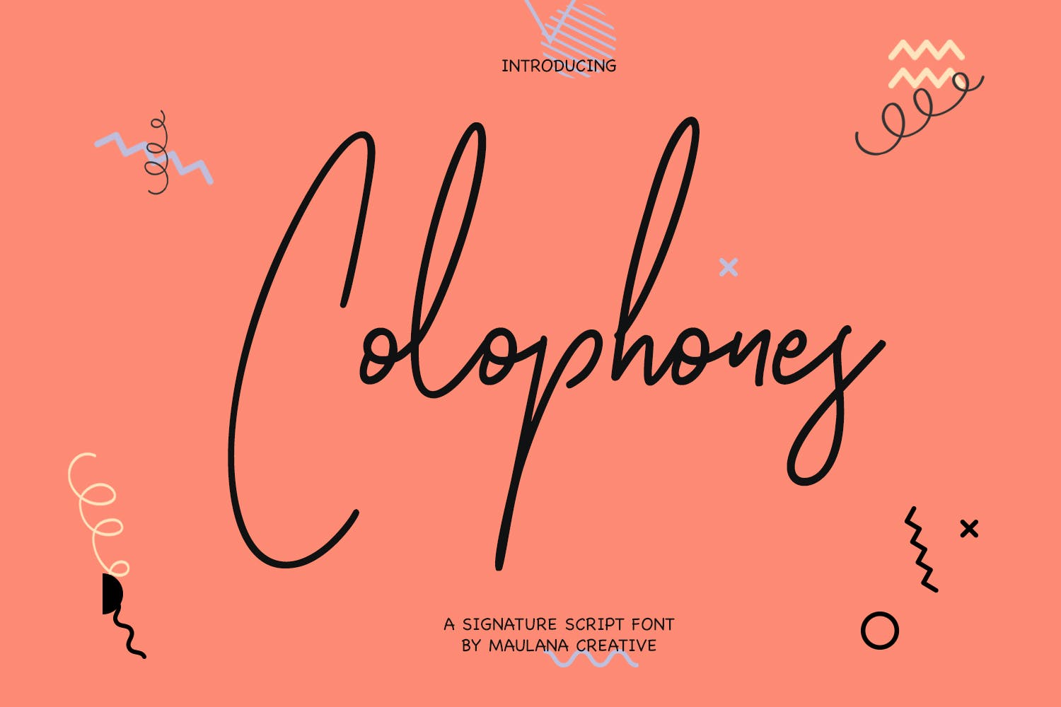 签名脚本英文书法字体 Colophones Signature Script Calligraphy Font 设计素材 sucaiwan.com