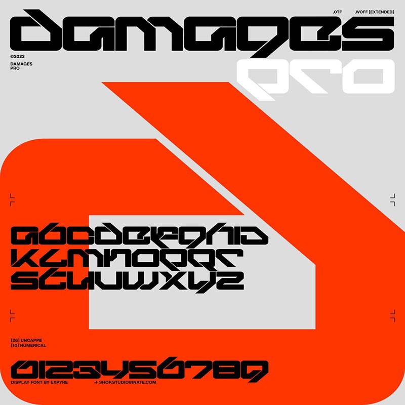 22款未来感科幻机甲风格的英文字体合集 设计素材 sucaiwan.com