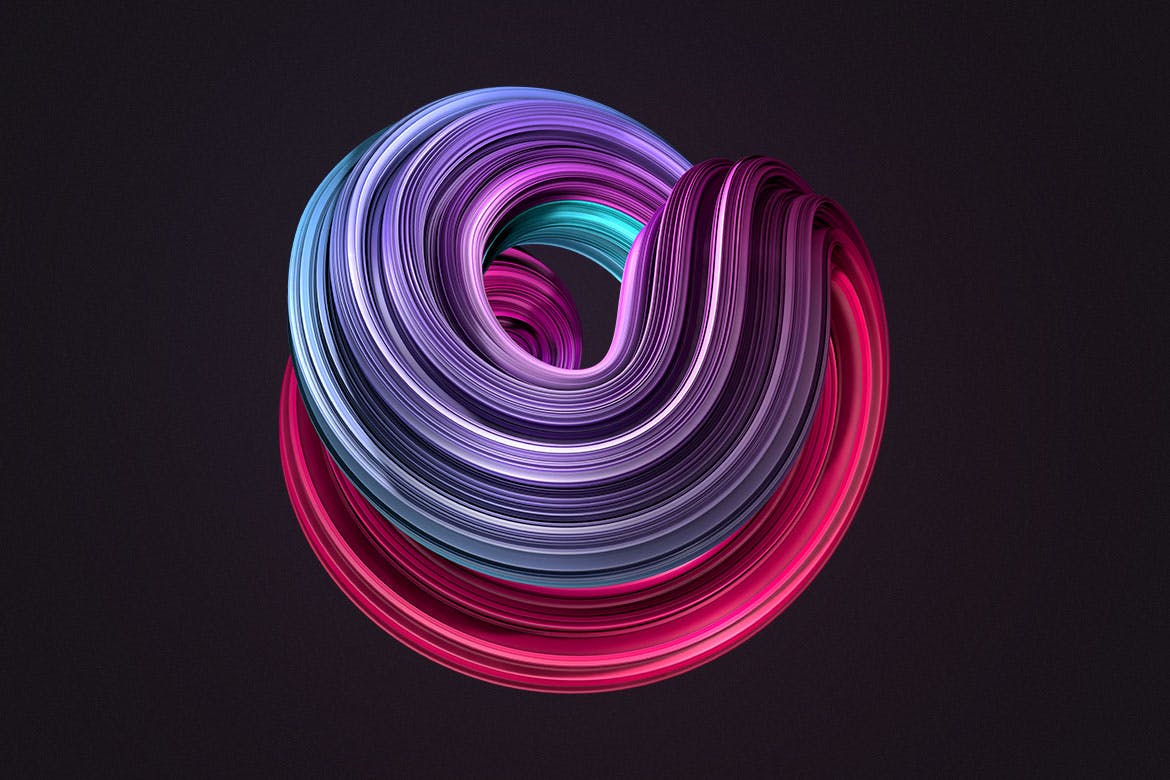 3D扭曲装饰形状背景 3D Twisted Decorative Shapes Backgrounds 图片素材 sucaiwan.com