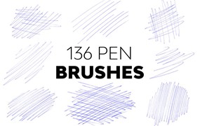 圆珠笔素描PS笔刷素材 Pen Brushes
