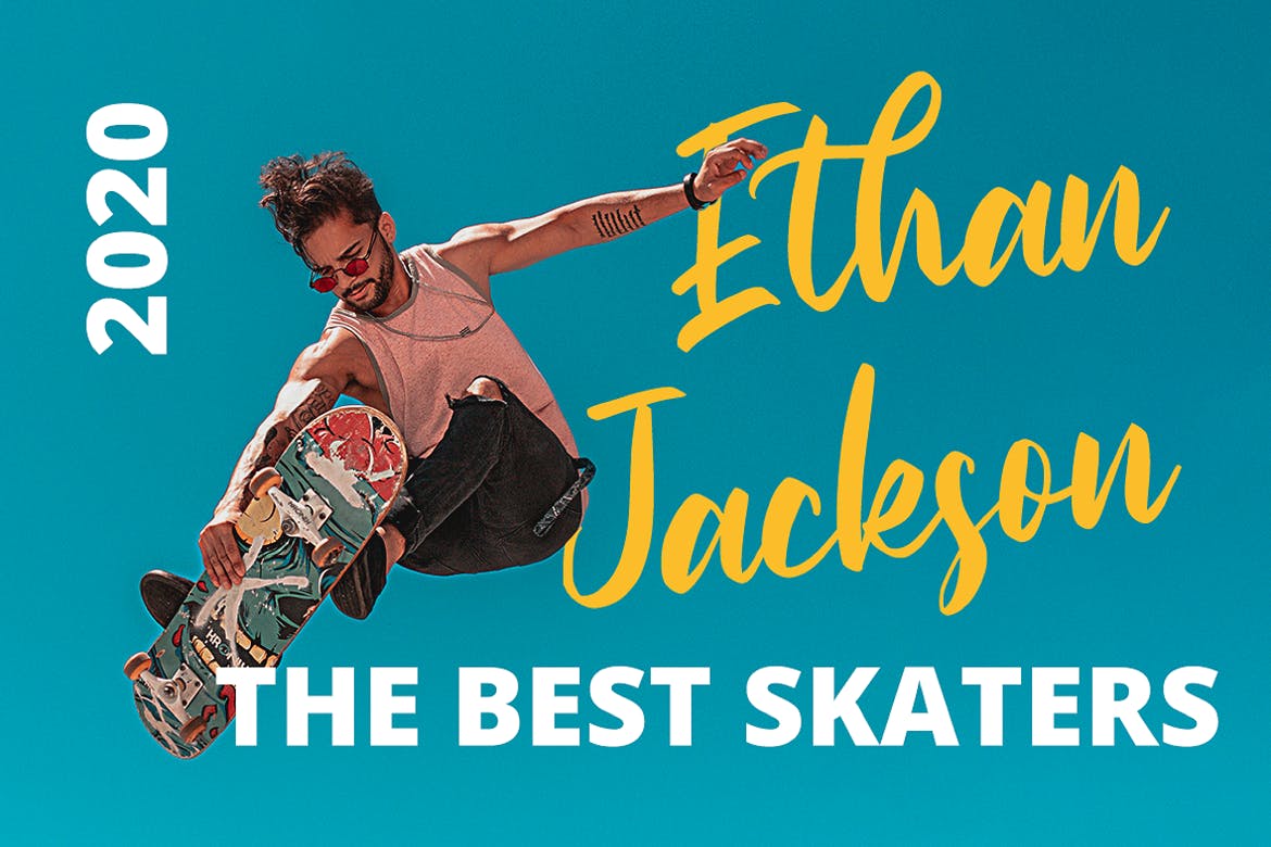 奢华潮流粗体连笔手写字体 Script Font 设计素材 sucaiwan.com