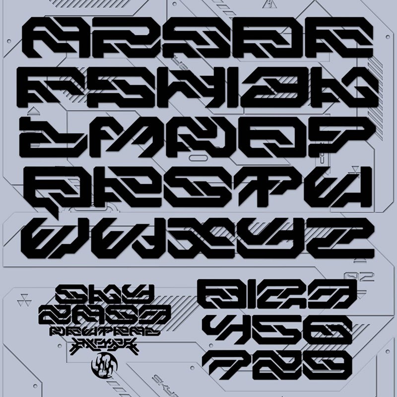 22款未来感科幻机甲风格的英文字体合集 设计素材 sucaiwan.com